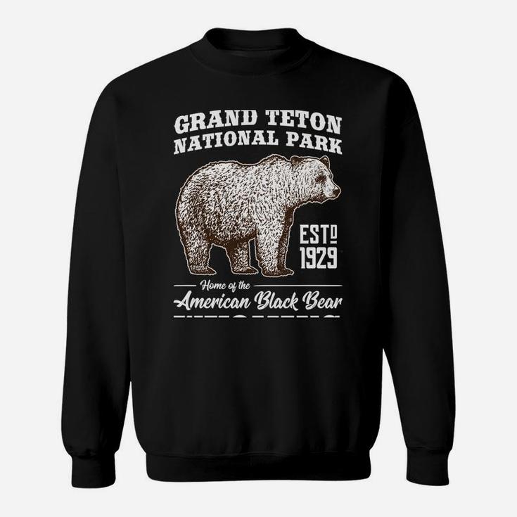 Grand Teton National Park Vintage Retro Bear Wyoming Gift Sweatshirt