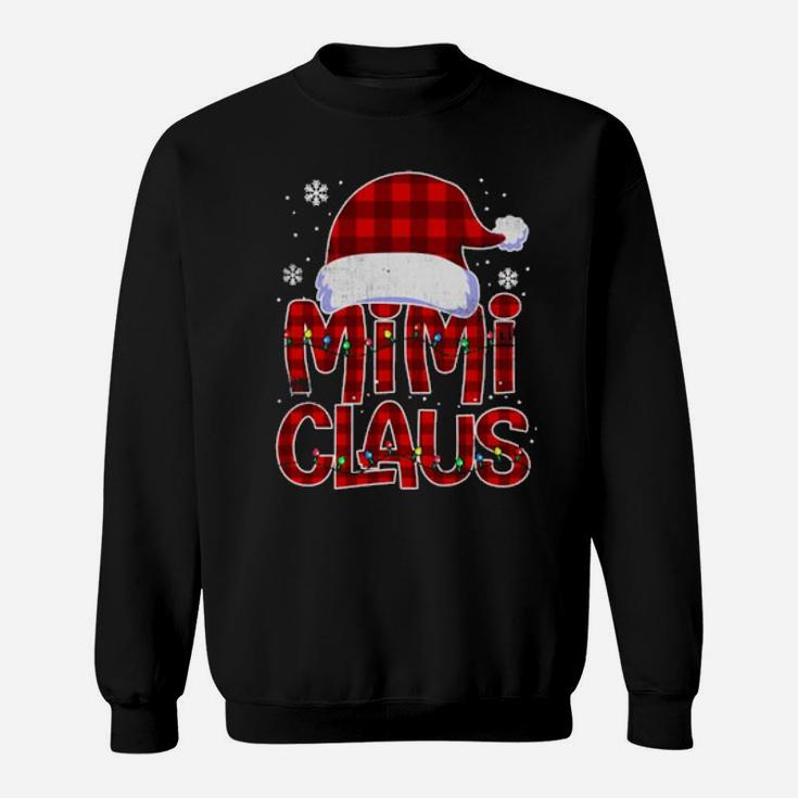 Grandma Mimi Claus Plaid Xmas Pajama Matching Sweatshirt