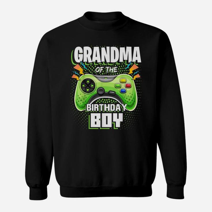 Grandma Of The Birthday Boy Matching Video Gamer Party Sweatshirt