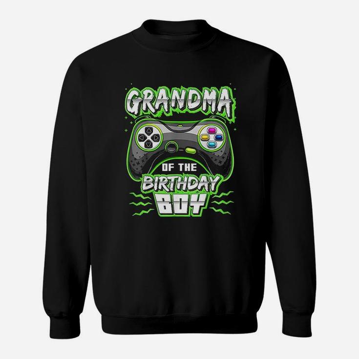 Grandma Of The Birthday Boy Matching Video Gamer Party Sweatshirt