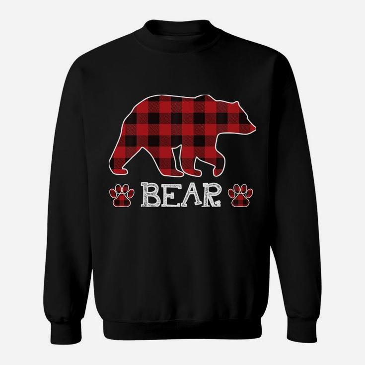Grandpa Bear Christmas Pajama Red Plaid Buffalo Family Gift Sweatshirt Sweatshirt