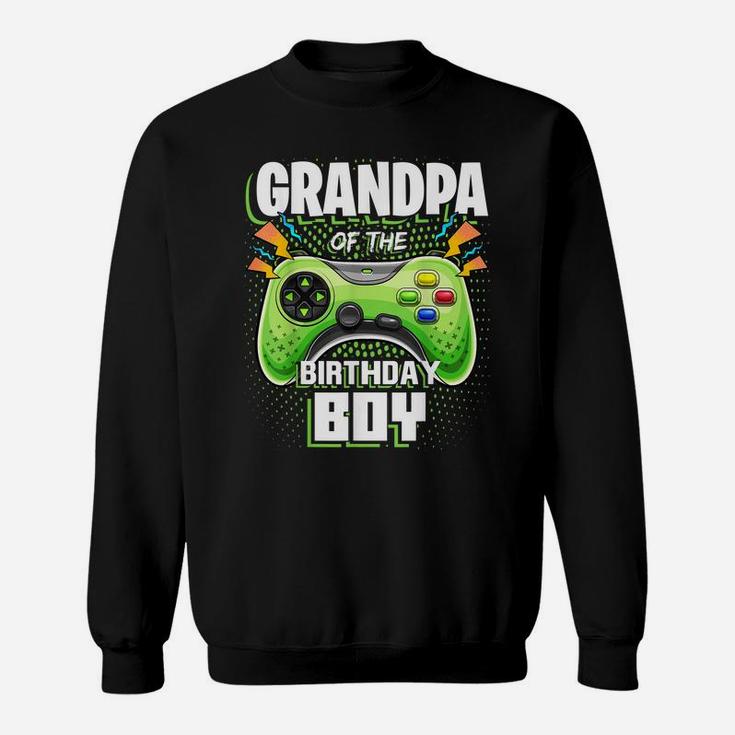 Grandpa Of The Birthday Boy Matching Video Gamer Party Sweatshirt
