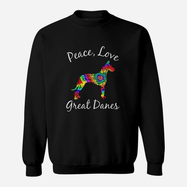 Great Dane Mom Fun Dog Mom Gift Peace Love Great Dane Mama Sweatshirt