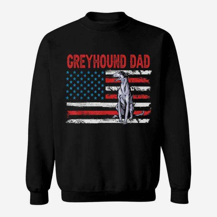 Greyhound Dog Dad American Flag Fathers Day Sweatshirt