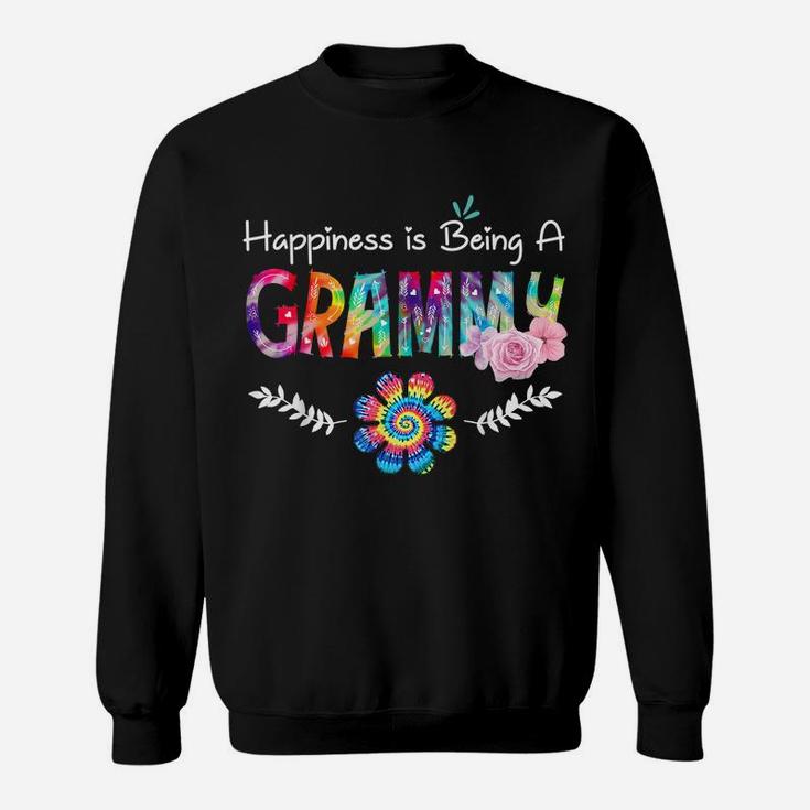 Happiness Is Being Grammy Flower Tie Dye Mother's Day Sweatshirt