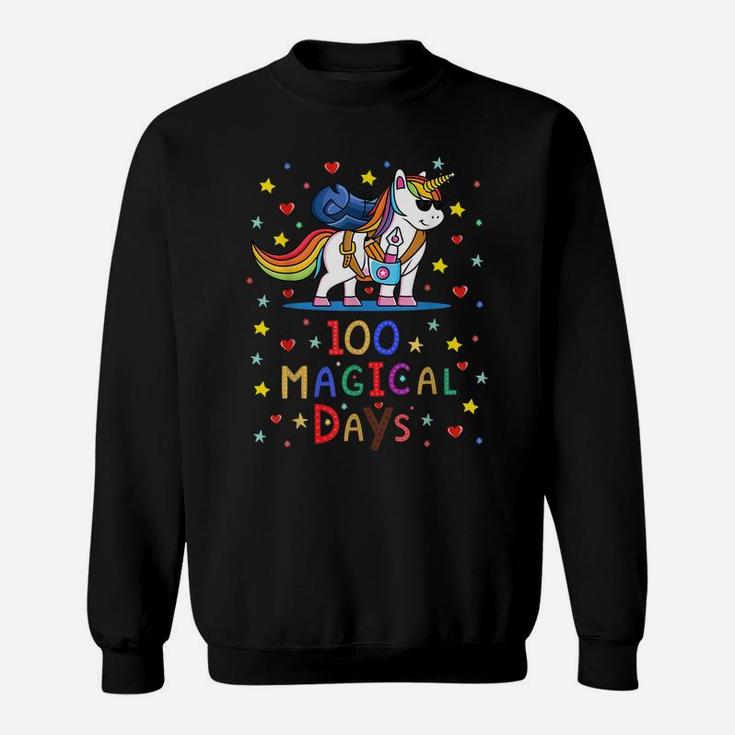 Happy 100Th Day Of School 100 Magical Days Kids Boys Girls Sweatshirt