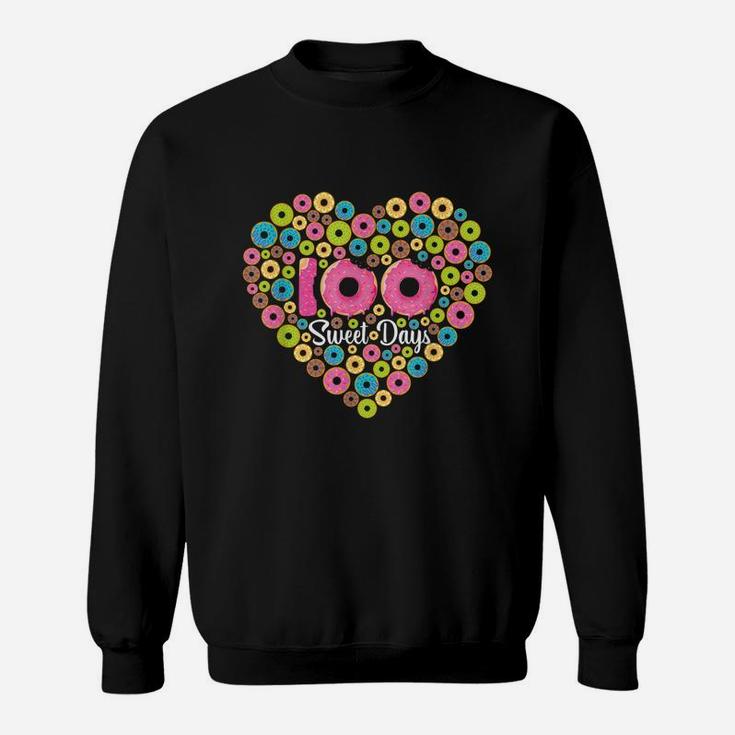 Happy 100th Day Of School Donuts 100 Sweet Days Teacher Kids Sweatshirt