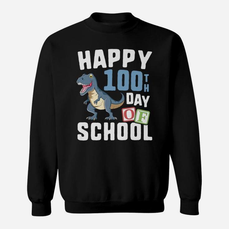 Happy 100Th Day Of School Shirt Boys T Rex Dinosaur Party Sweatshirt