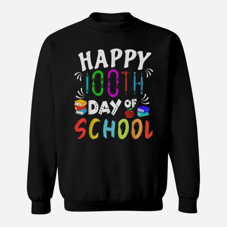 Happy 100Th Day Of School Shirt Student And Teacher Books Sweatshirt