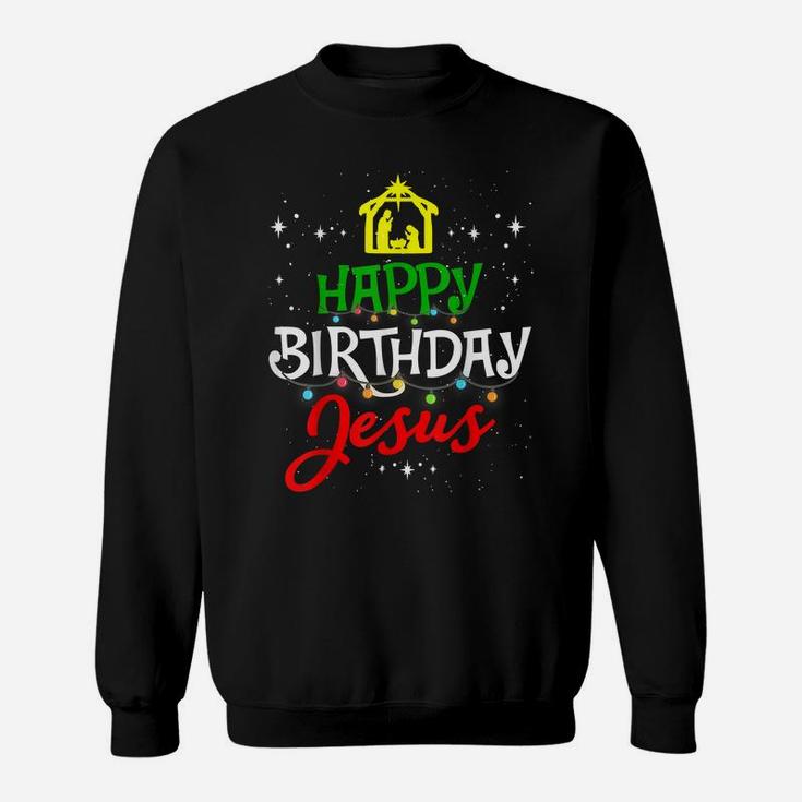Happy Birthday Jesus Christmas Pajama Holiday Xmas Sweatshirt