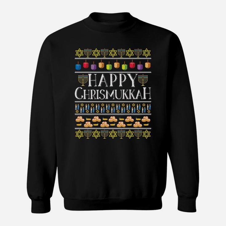 Happy Chrismukkah Hanukkah Ugly Christmas Theme Design Gifts Sweatshirt Sweatshirt
