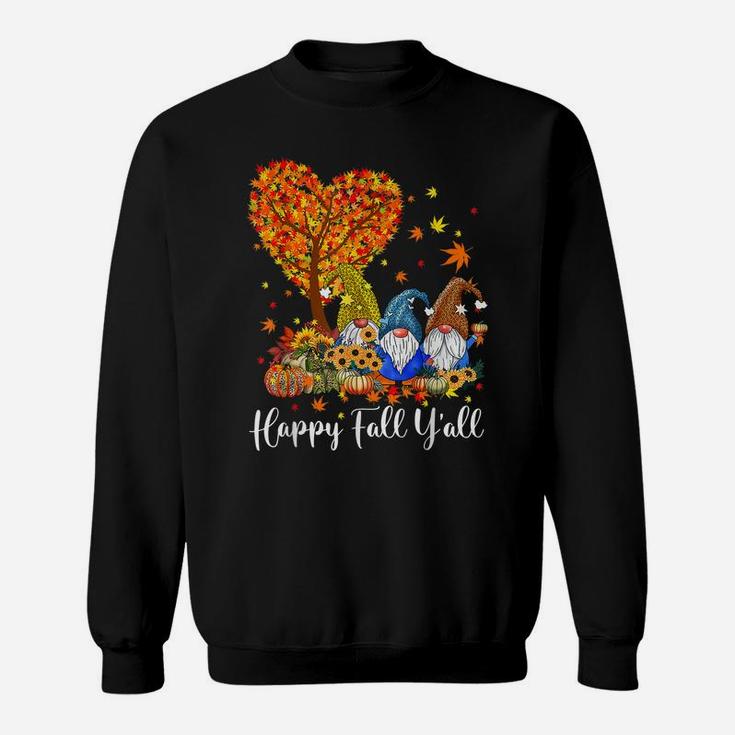 Happy Fall Y'all Gnome Leopard Pumpkin Funny Autumn Gnomes Sweatshirt
