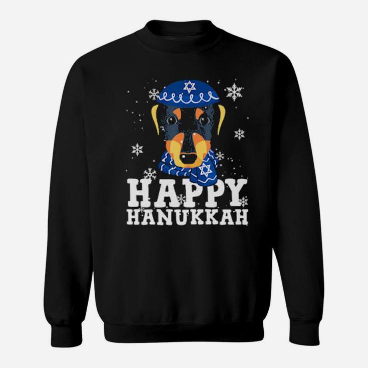 Happy Hanukkah Dachshund Dog Funny Noel Ugly Sweatshirt