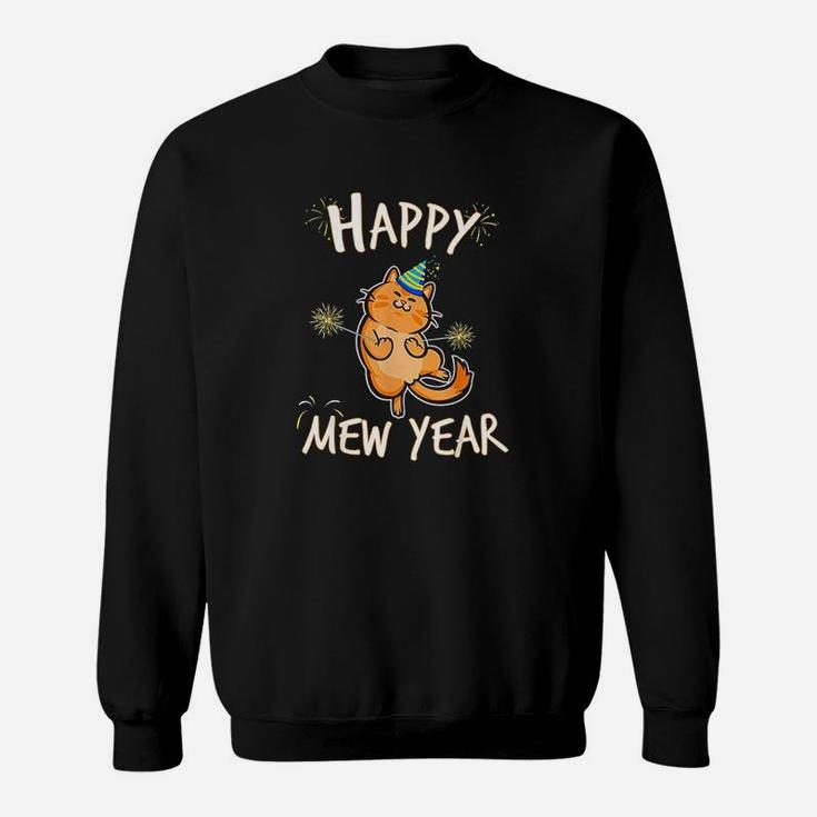 Happy Mew Year Funny Cat New Years Eve Party Supplies Sweatshirt