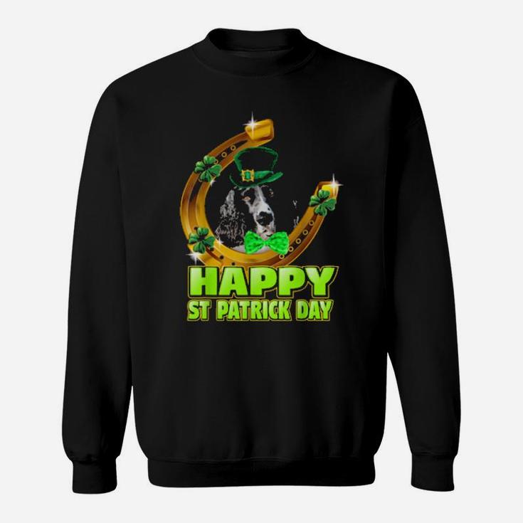 Happy Patrick Day English Setter Shamrock Lucky Dog Sweatshirt