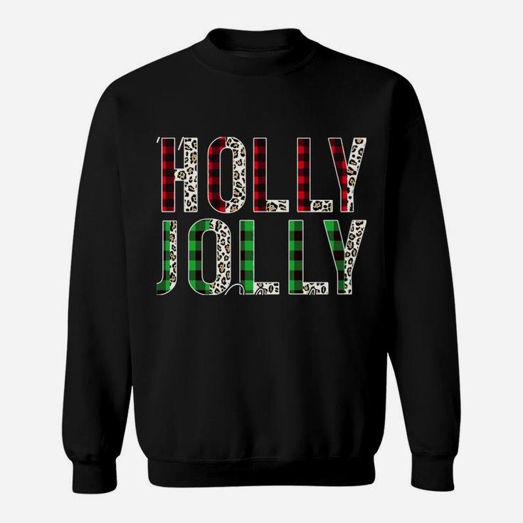 Have A Holly Xmas Jolly Christmas Red Buffalo Plaid Sweatshirt Sweatshirt