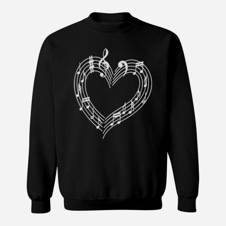 Heart Musical Notes Musics Valentines Day Sweatshirt