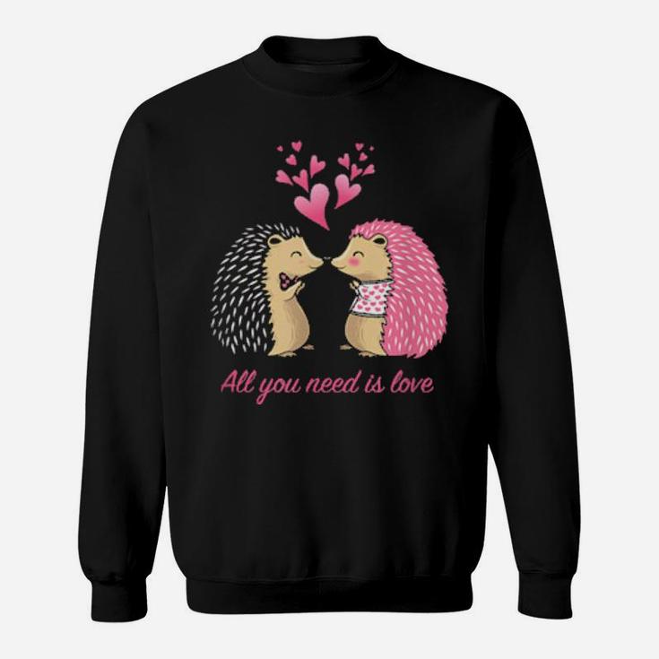 Hedgehogs Kissing Valentine's Day For Her Sweatshirt