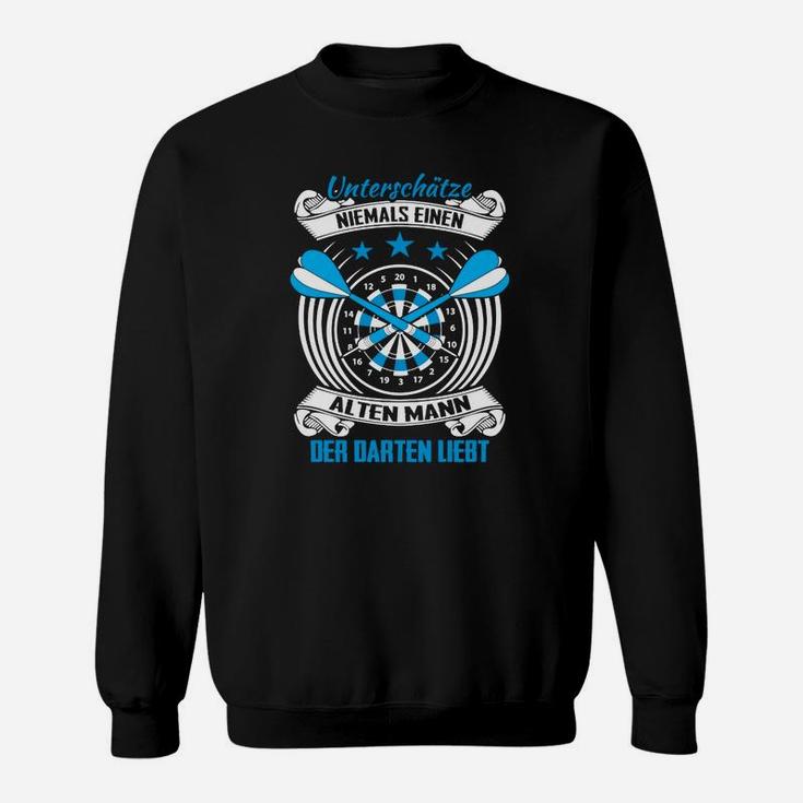 Herren Sweatshirt Darts-Motiv, Spruch Alt Liebe Dartspieler