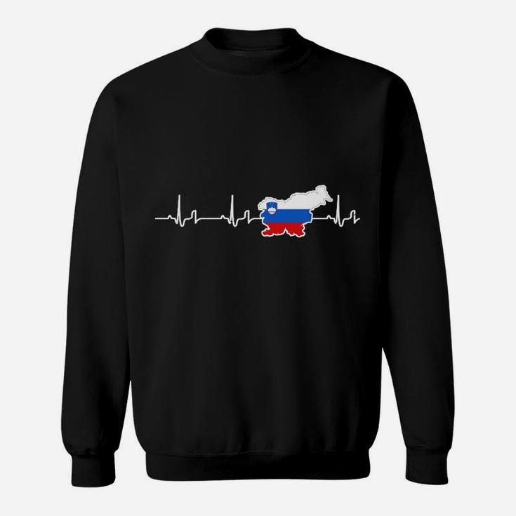 Herren Sweatshirt Herzschlag Russland-Umriss, Motiv Tee für Männer