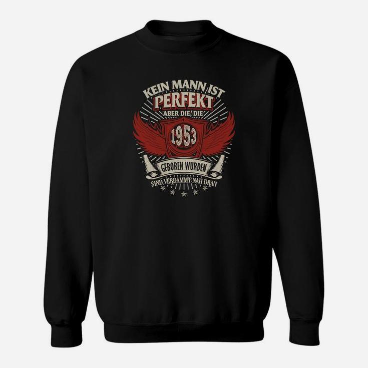 Herren Sweatshirt Jahrgang 1953 Perfekt Nähe, Geburtstags-Sweatshirt mit Flügeln