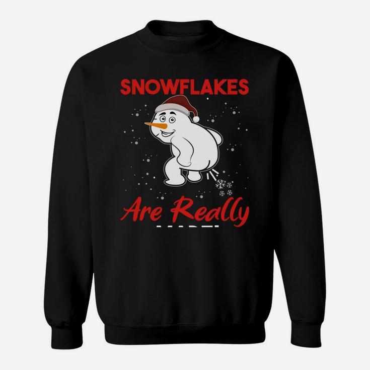 How Snowflakes Are Really Made Funny Snowman Christmas Gift Sweatshirt