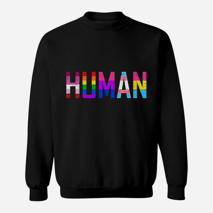 Human Flag Lgbt Gay Pride Month Pullover Sweatshirt
