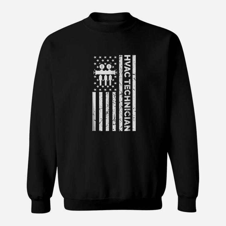 Hvac Tech Gift Flag Sweatshirt