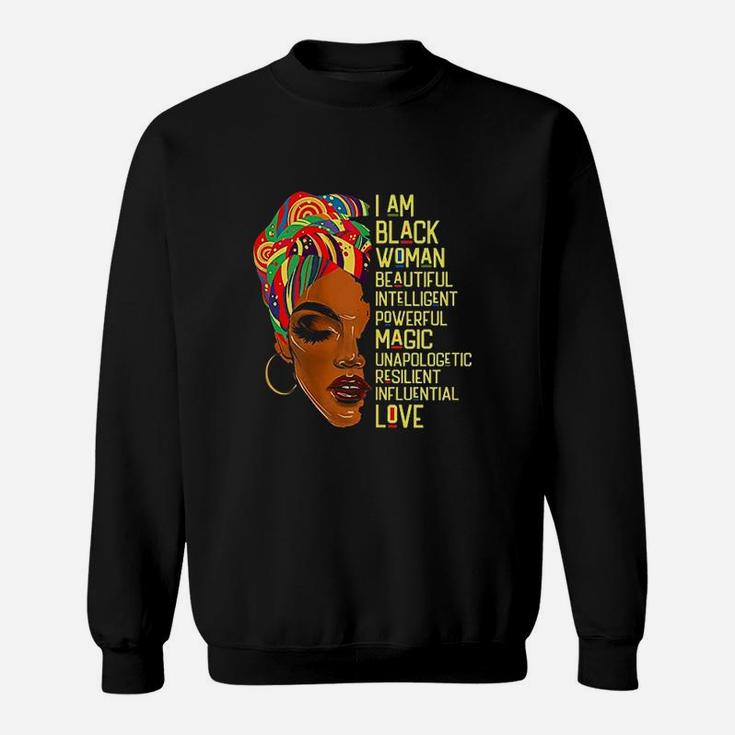 I Am Black Woman African American Melanin Poppin Afro Queen Sweatshirt