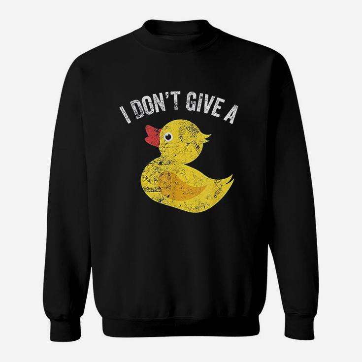 I Dont Give A Duck Distressed Vintage Look Sweatshirt
