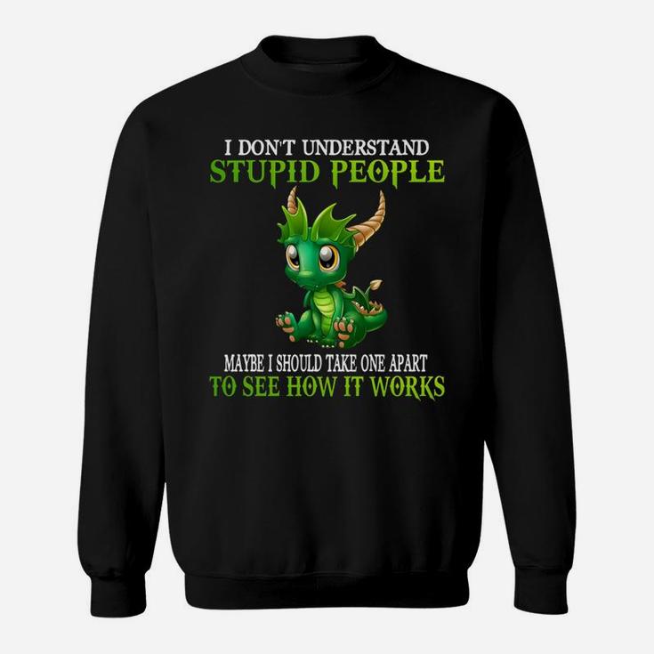 I Don't Understand Stupid People Cute Dragons Lover Gift Sweatshirt