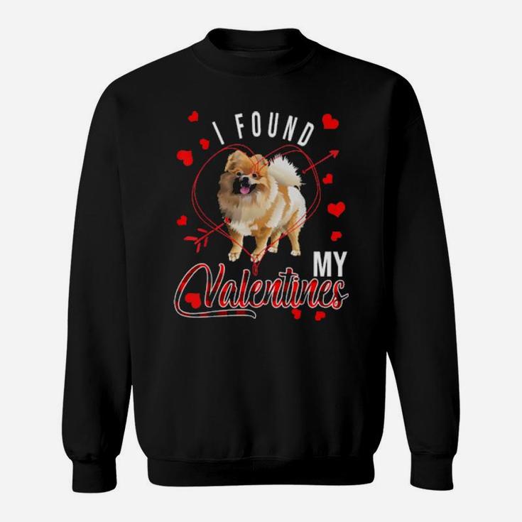 I Found My Valentines Red Plaid Pomeranian Dog Sweatshirt