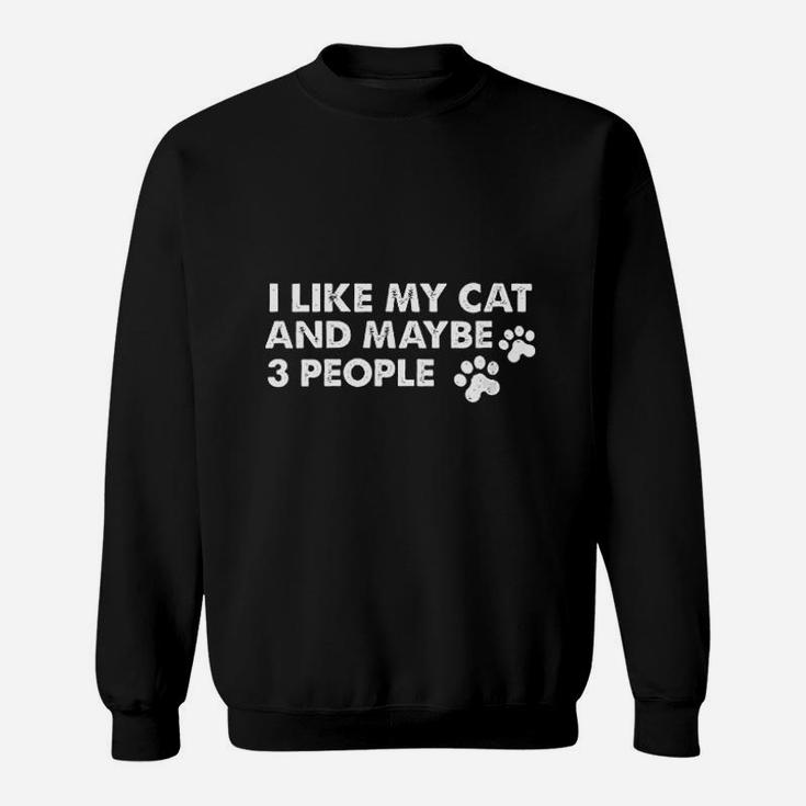 I Like My Cat & Maybe 3 People Sweatshirt