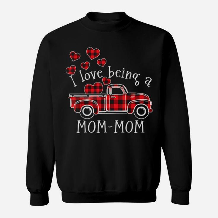 I Love Being A Mommom Red Truck With Heart Valentines Day Sweatshirt