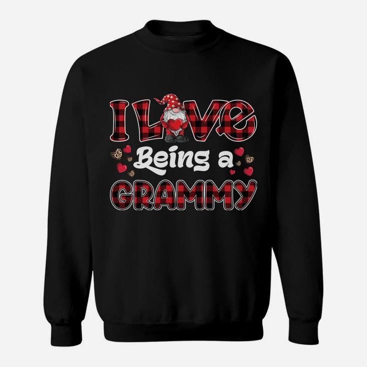 I Love Being Grammy Red Plaid Hearts Gnome Valentine's Day Sweatshirt Sweatshirt