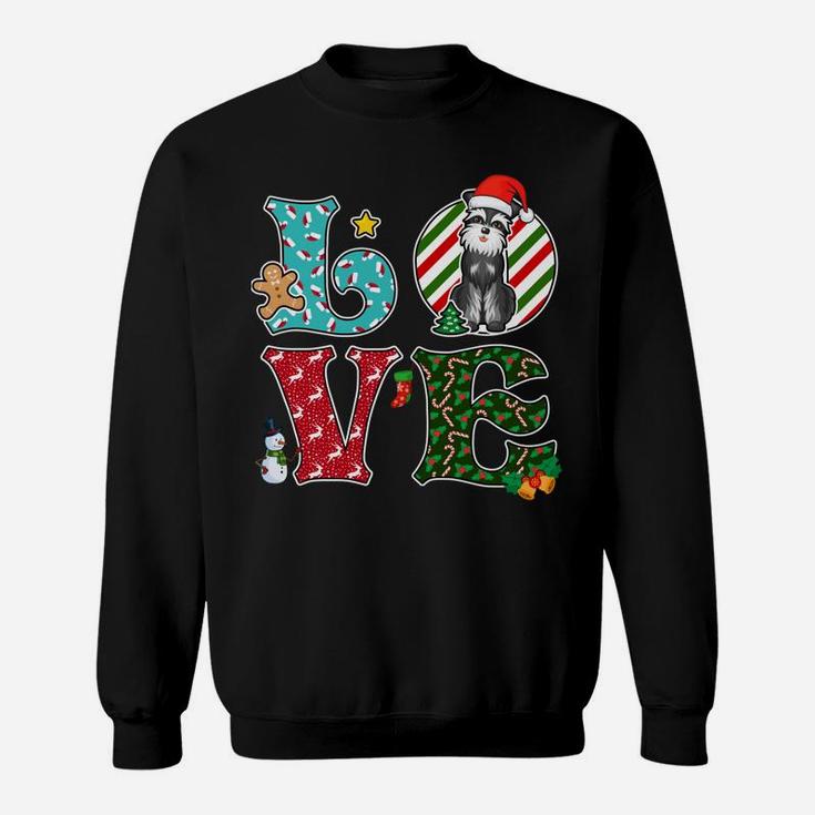 I Love Dog Schnauzer Christmas Sweatshirt Sweatshirt