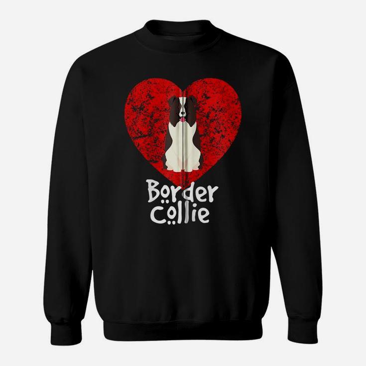 I Love My Border Collie Dog Breed Heart Lovers Gift Zip Hoodie Sweatshirt