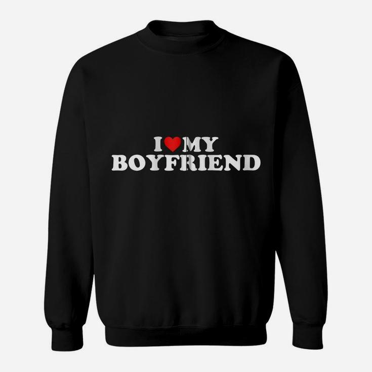I Love My Boyfriend Bf - Red Heart Zip Hoodie Sweatshirt