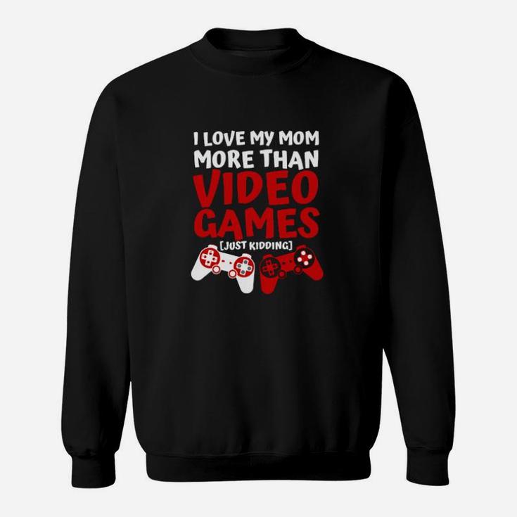 I Love My Mom Video Games Valentines Day Boysn Langarm Sweatshirt