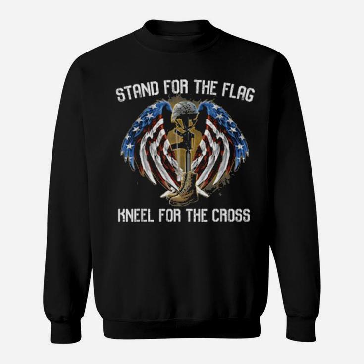 I Stand For The Flag And Kneel For The Cross  Usa Flag Sweatshirt