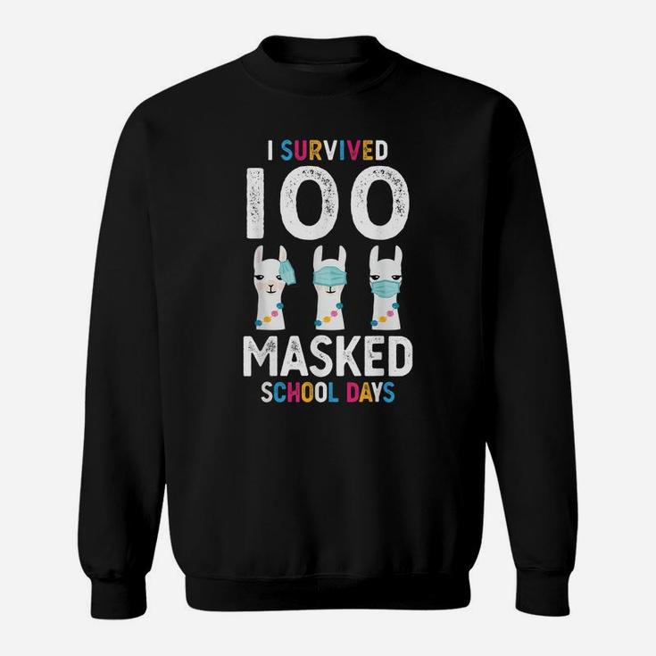 I Survived 100 Masked School Days Lama 100 Days Of School Sweatshirt