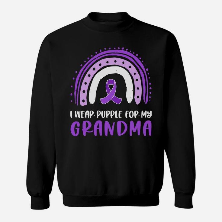 I Wear Purple For My Grandma  Alzheimer's Awareness Ribbon Sweatshirt