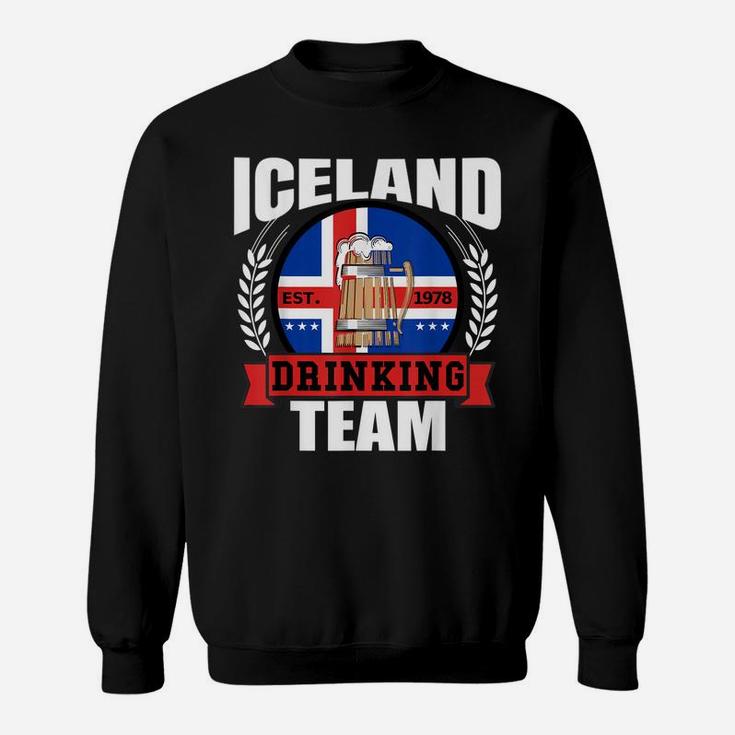 Iceland Drinking Team Funny Icelandic Flag Beer Party Gift Sweatshirt