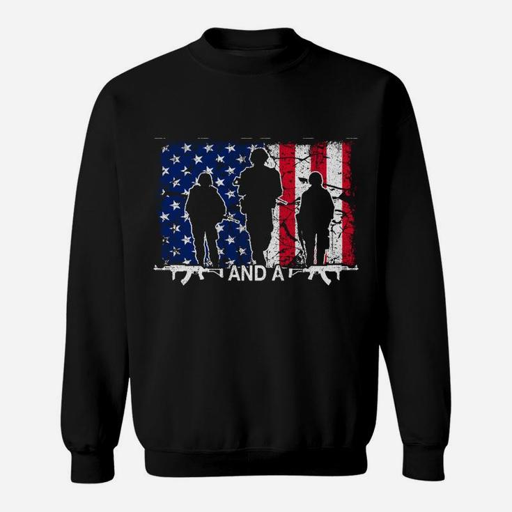 I'm A Dad Papa And A Veteran  For Dad Father's Day Sweatshirt