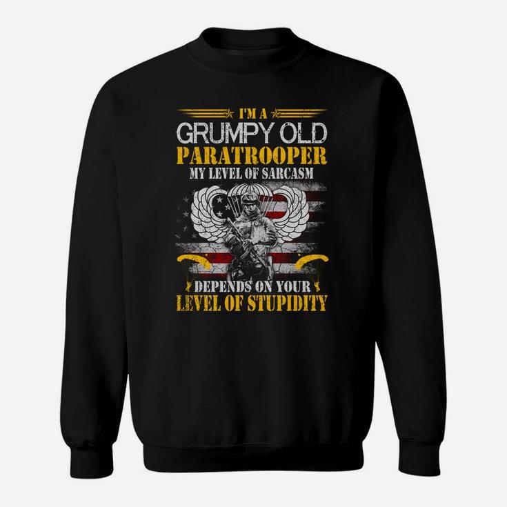 I'm A Grumpy Old Paratrooper Flag Tshirt, Veterans Day Gift Sweatshirt Sweatshirt