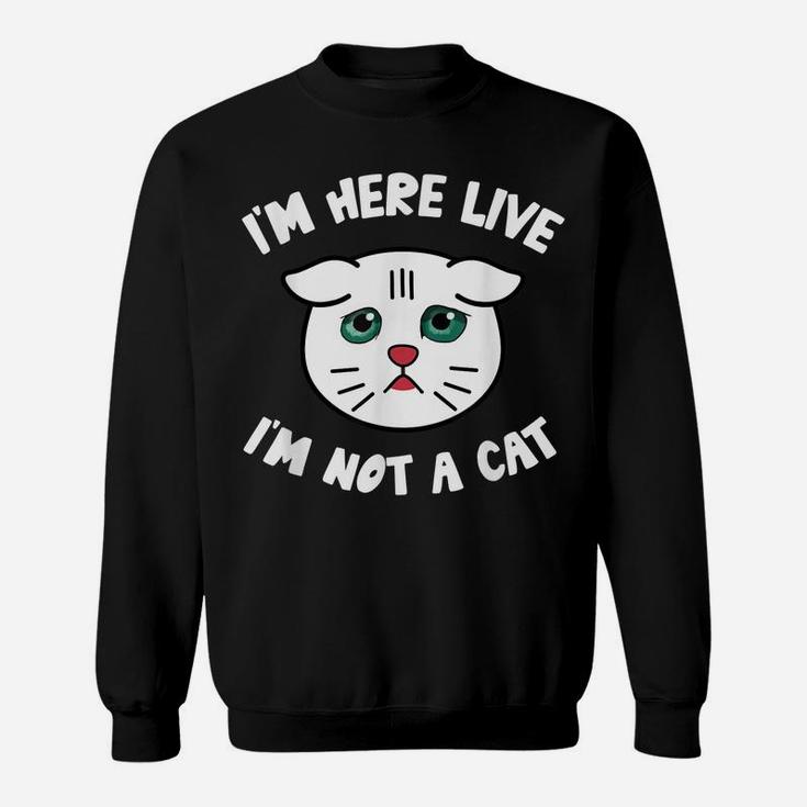 I'm Here Live I'm Not A Cat Filter Lawyer Meme Funny Kitten Sweatshirt