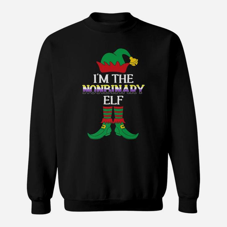 I'm The Nonbinary Elf Funny Xmas Gift Family Group Lgbtq Sweatshirt