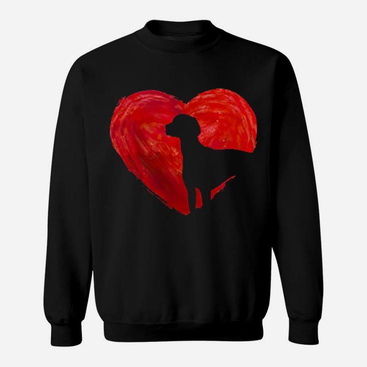 In My Heart Valentine's Day Silhouette Vizsla Sweatshirt