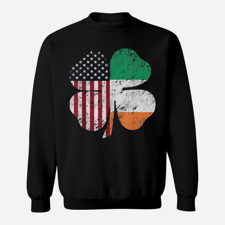 Irish American Shamrock Flag Grunge Weathered St   Patrick's Sweatshirt
