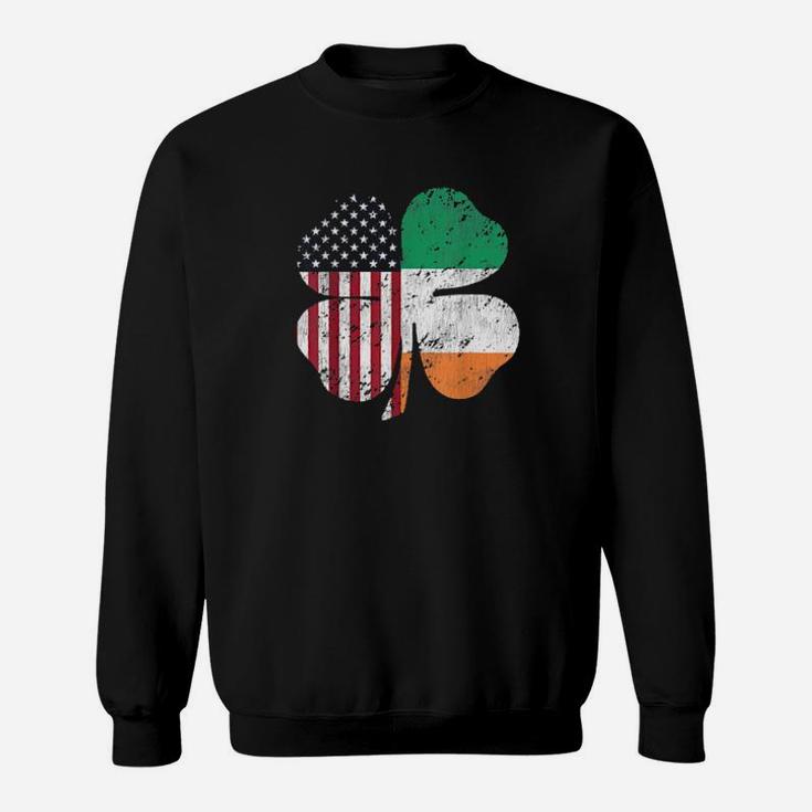 Irish American Shamrock Flag Grunge Weathered Sweatshirt